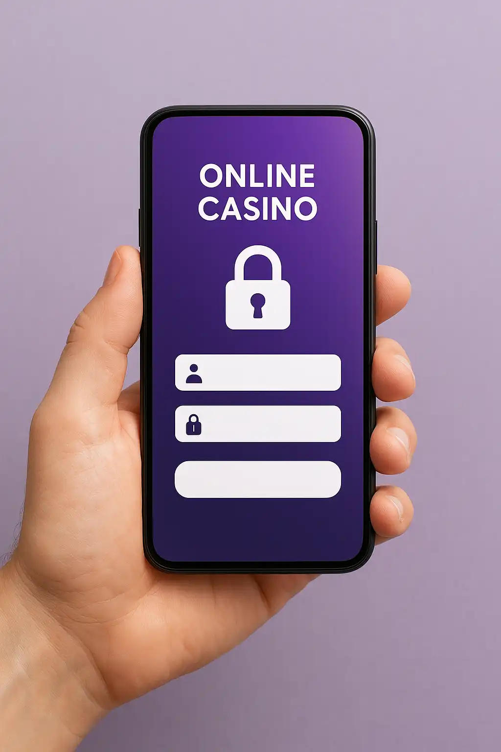 Player logging into the Spinboss casino account on a smartphone with a purple interface
